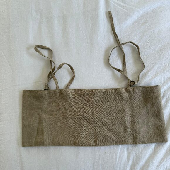 MIKOH Beige Tie-Strap Tube Top Size Small - Picture 1 of 3